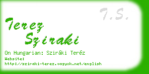 terez sziraki business card